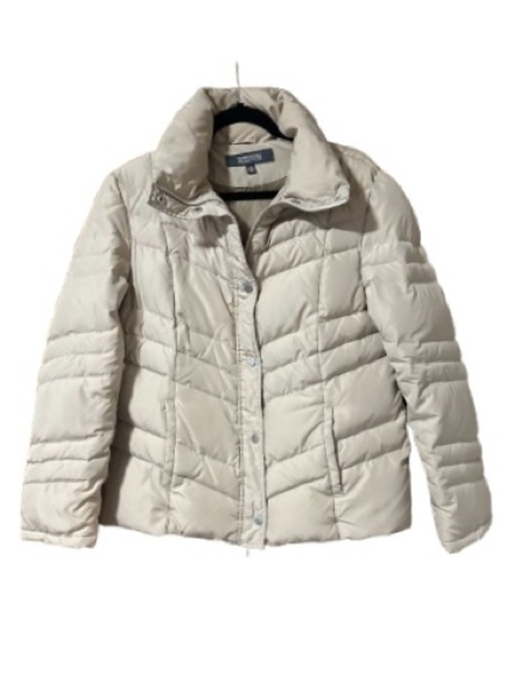 Kenneth Cole Reaction Down Quilted Puffer Jacket Sz L Tan
